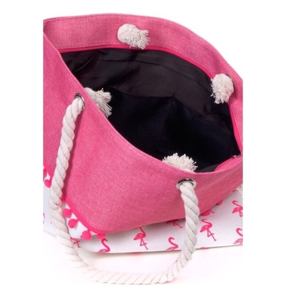 Flamingo Pom Pom // Sail to Sea Totes - Picture 3 of 8